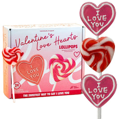 NLS Candy Co. Valentine heart lollipops in a 24-pack, perfect for gifting.
