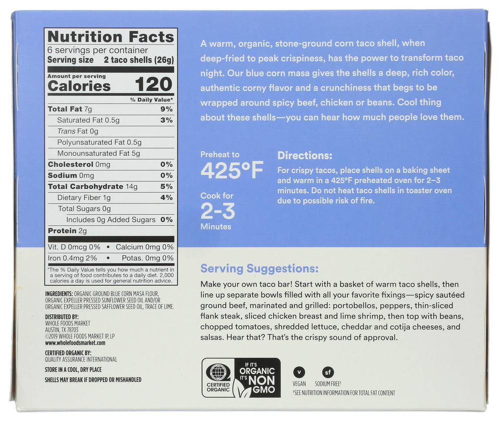 Naturally gluten-free blue shells support versatile taco creations