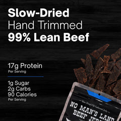 No Mans Land black pepper seasoning detail showcases bold flavor and pepper kick