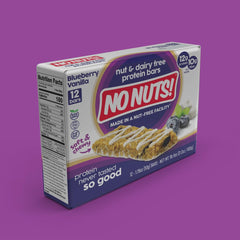 Ingredient list view of No Nuts! Blueberry & Vanilla bar highlights organic, vegan, non-GMO