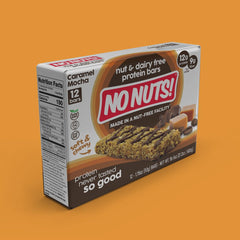 No Nuts! Caramel Mocha bar ingredient list highlights vegan, organic components for clean snacking.