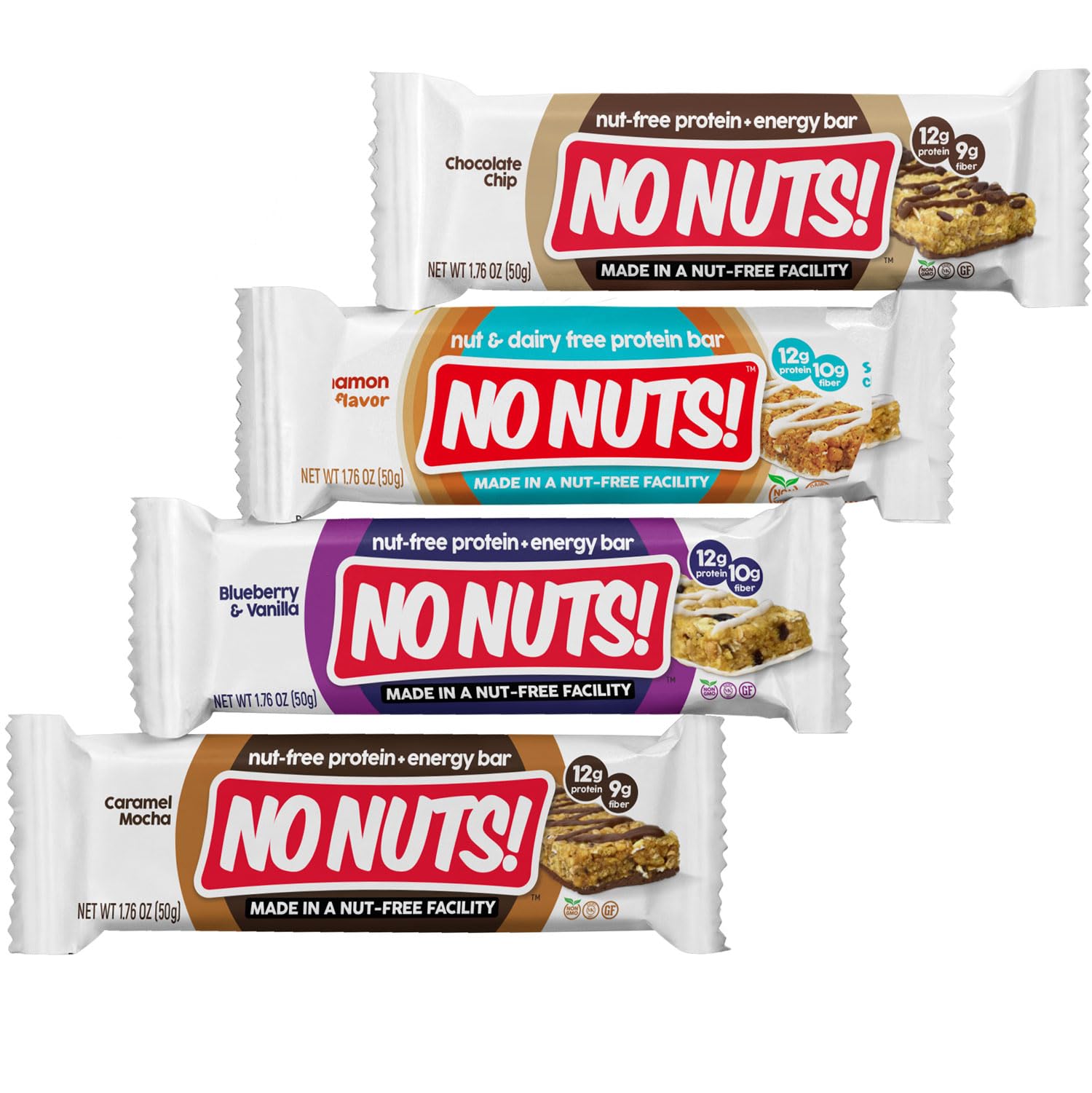 No Nuts! cinnamon roll bar with warm-spiced aroma, snack-friendly treat.