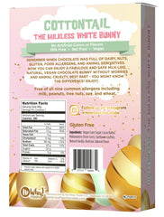 No Whey! Foods Cottontail white chocolate texture; creamy, milkless melt.