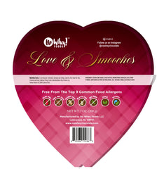 Close-up of vegan chocolates in shiny wrappers, allergy-friendly and dairy-free from No Whey! Foods.
