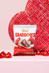 No Whey! Red Smooches in a holiday gift pouch for sharing at parties and stocking stuffers