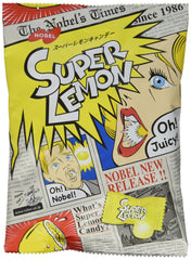 Nobel extreme sour lemon candy bag shows three-layer intensity for bold flavor exploration.