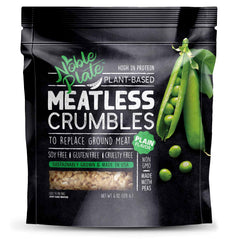 Noble Plate Meatless Crumbles plain pack, ready for quick plant-based meals.