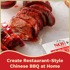 NOH Char Siu seasoning mix-water blend demonstrates quick marinade prep.