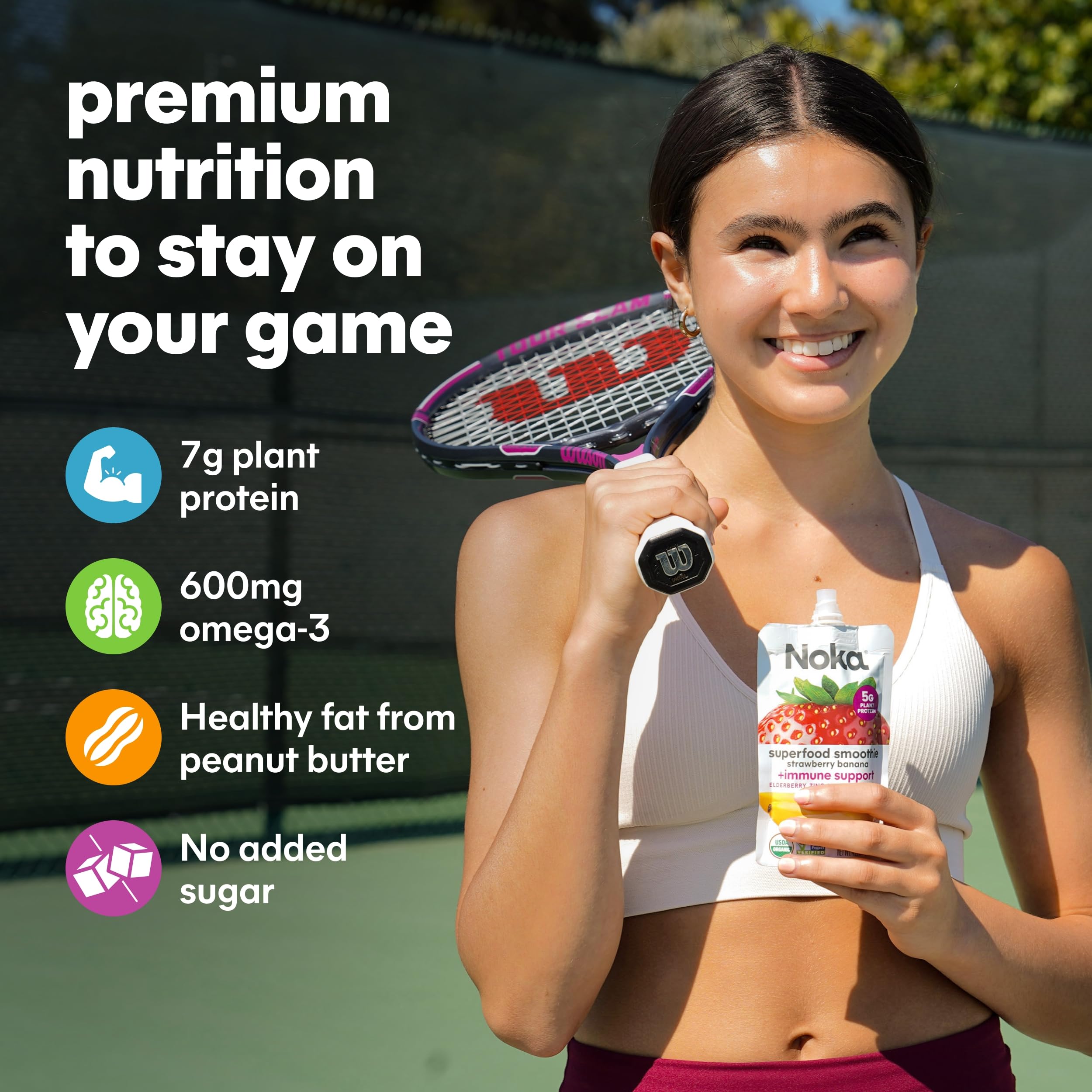 NOKA on-the-go pack keeps snacks handy during busy mornings.
