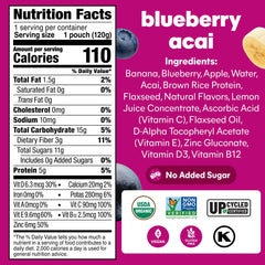 NOKA plant-protein berry blend in a smoothie pouch.