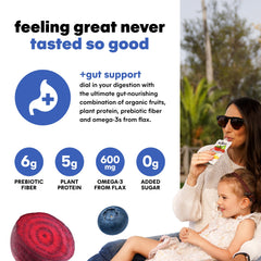 NOKA graphic highlighting plant protein and prebiotic fiber