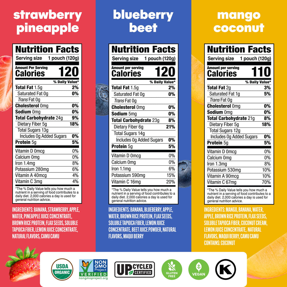 NOKA smoothie pouch cherry acai highlighting antioxidant rich flavor for energy
