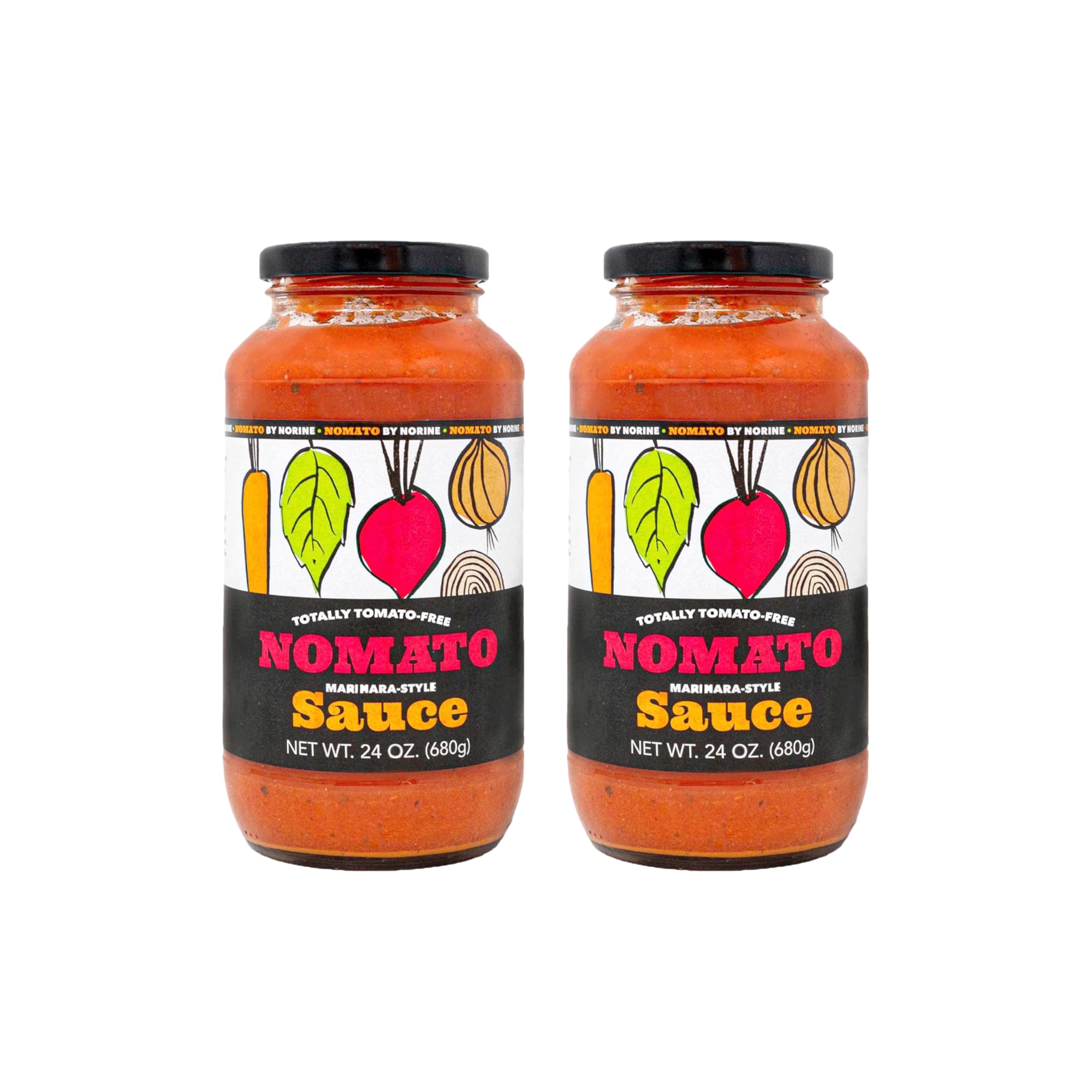 Nomato Original tomato-free marinara bottle front, ideal for pasta and pizza applications.