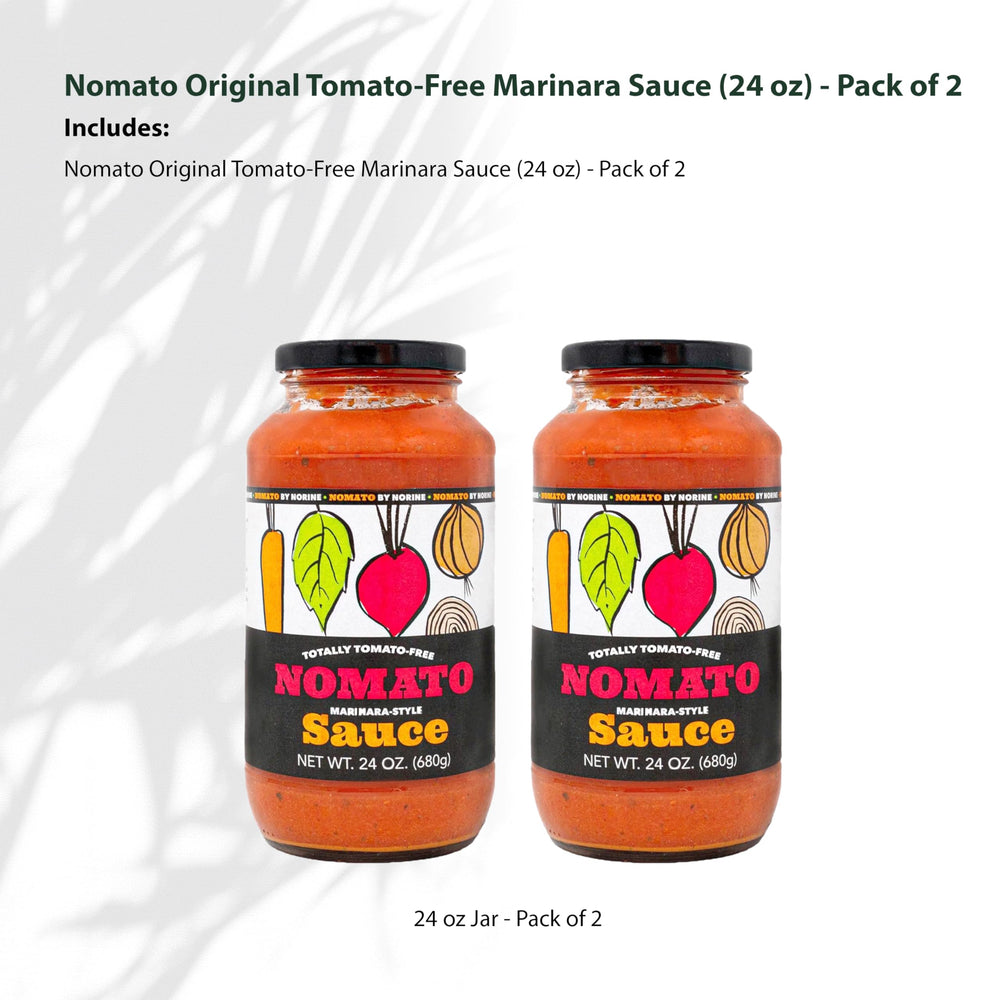 Nomato Original tomato-free marinara bottle pour, great as a tomato-free sauce for weeknight dinners.
