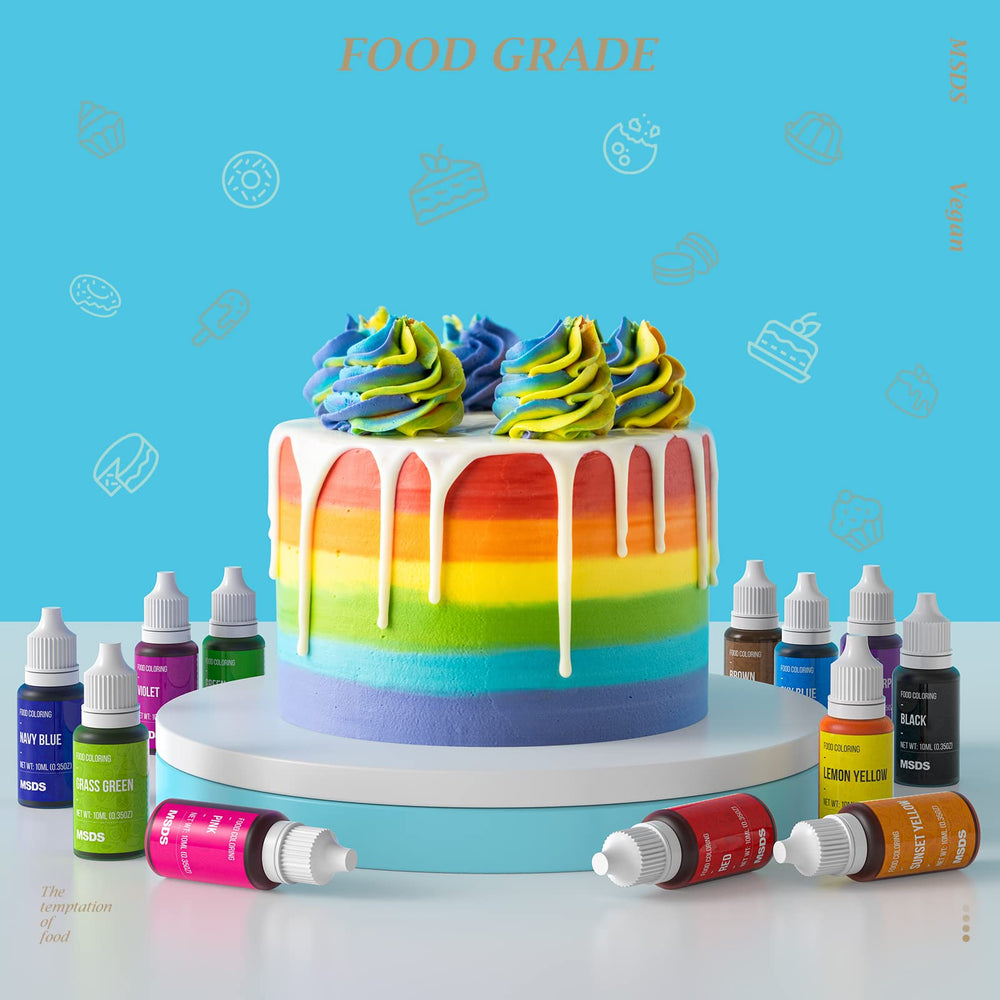 Nomeca 12-color sky blue color set for delicate pastel effects on cookies.