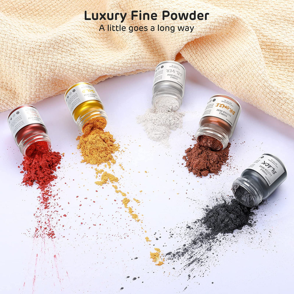 Nomeca gold luster dust on chocolate delivers shimmer.