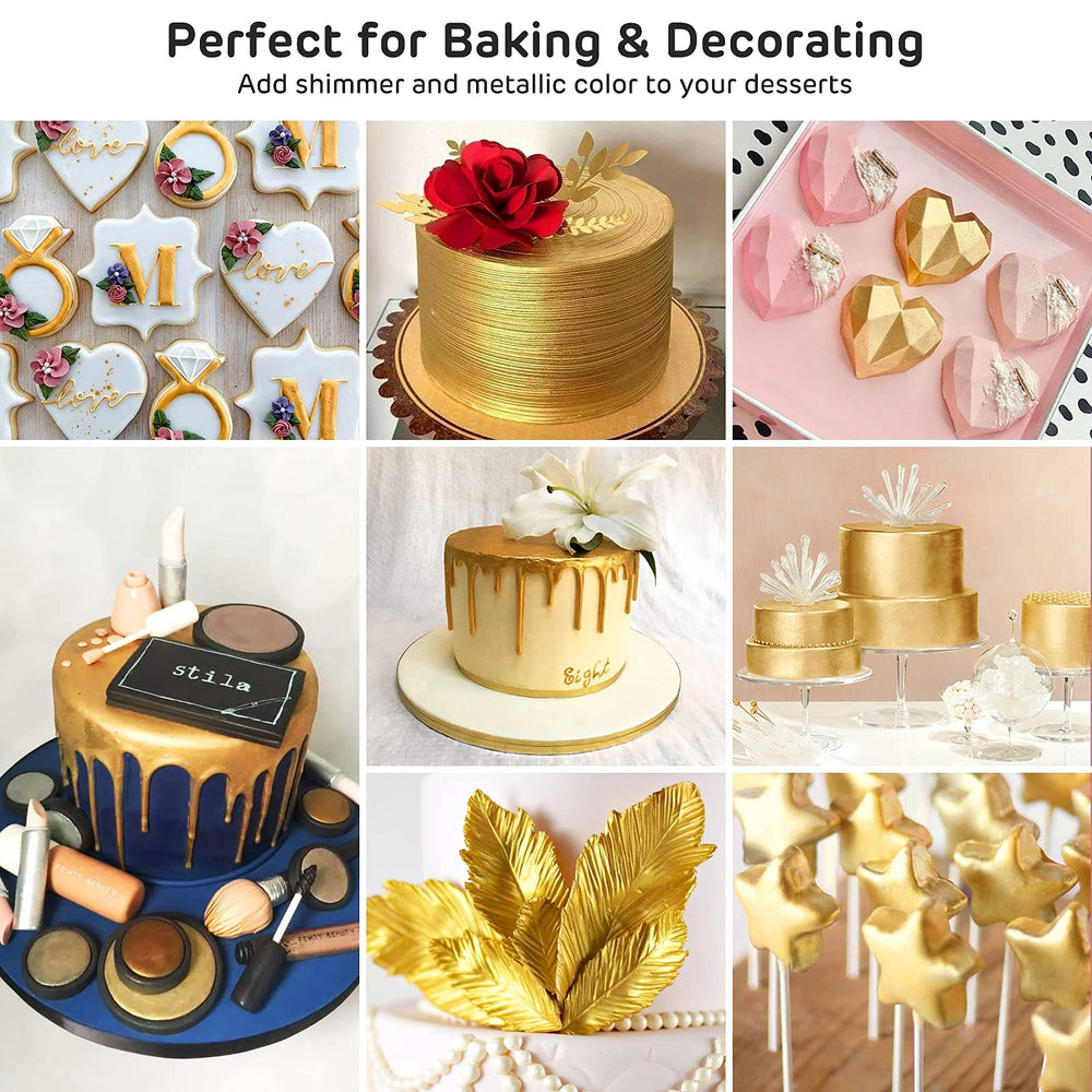 Nomeca gold luster dust on cookies adds radiant sparkle.