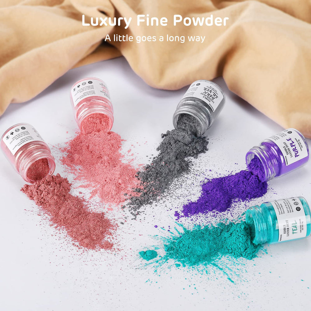 Nomeca pink luster dust on cookies adds sparkle and color.
