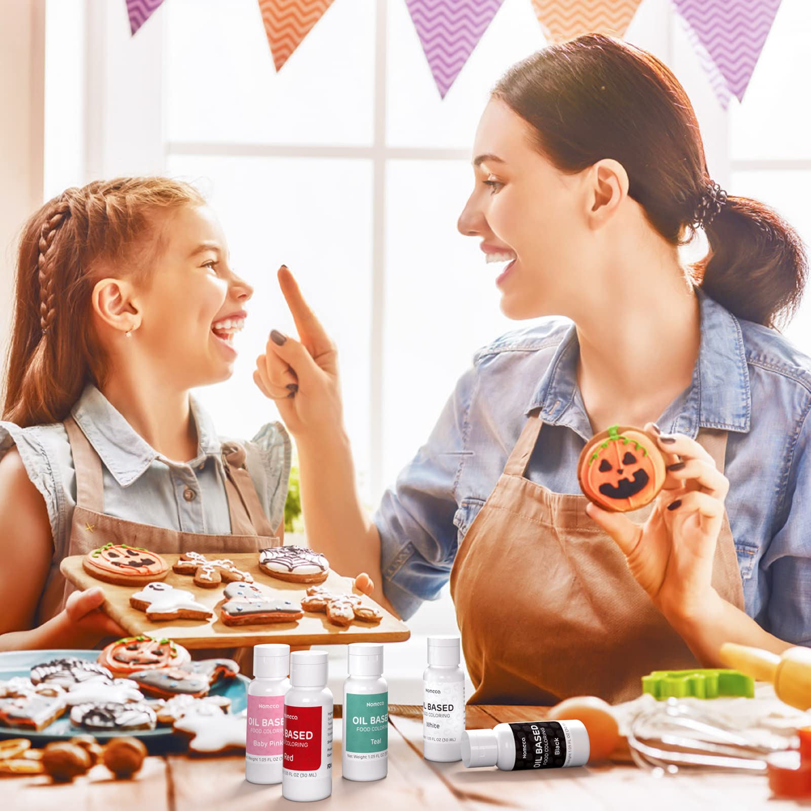 Nomeca cookie decorating color supports bold, edible cookie designs.