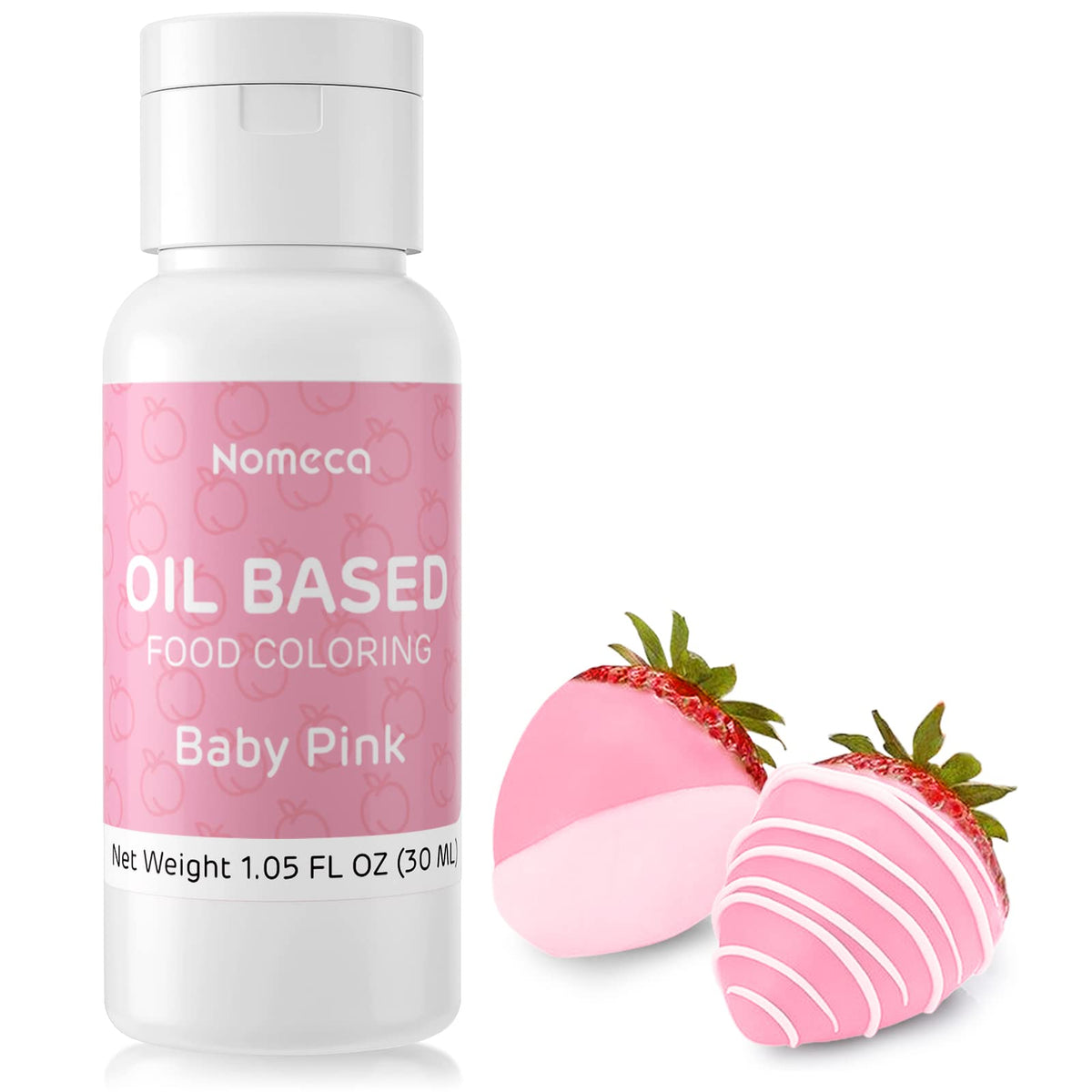 Nomeca pink oil-based chocolate coloring bottle pour for vivid chocolate color