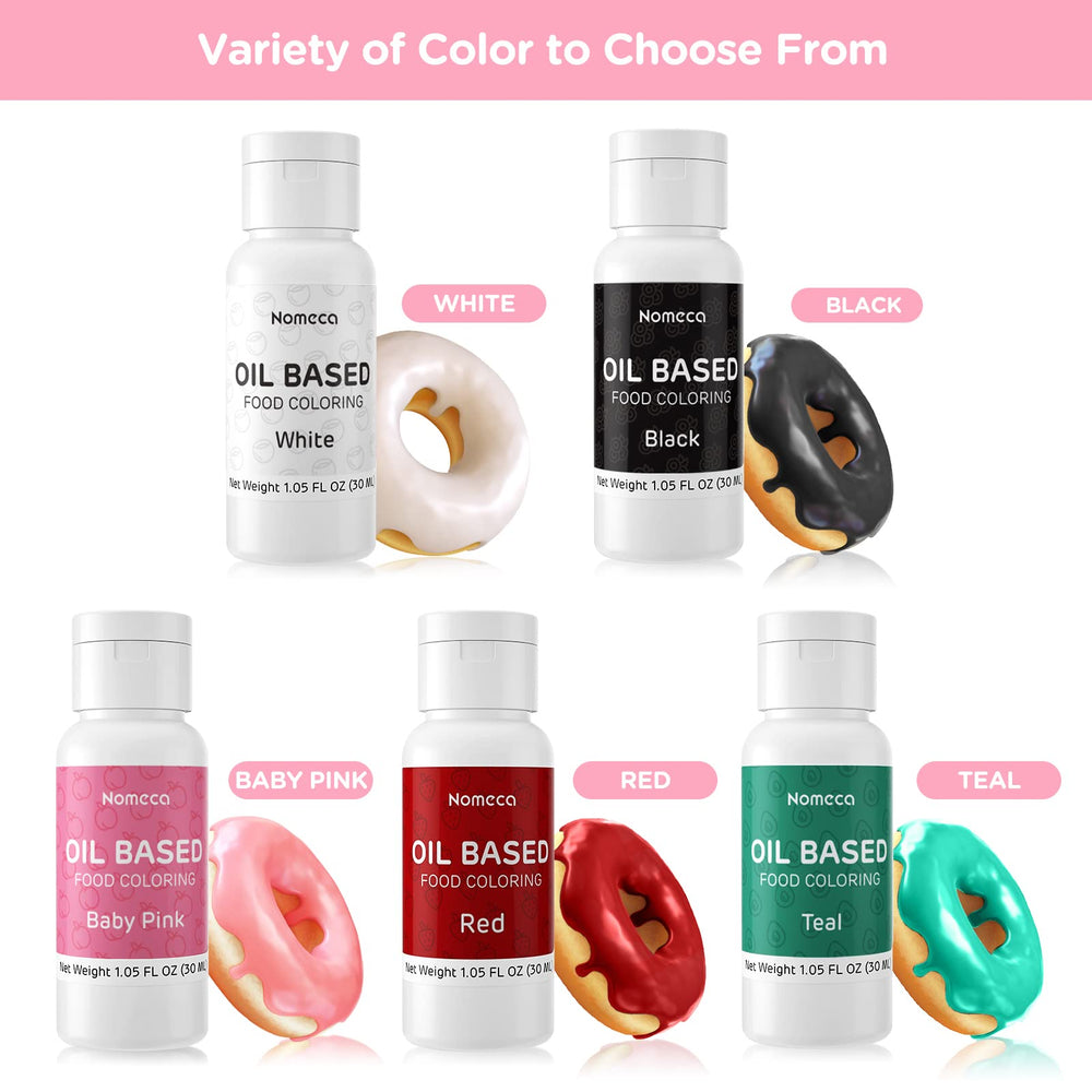 Nomeca pink oil-based color for fondant decorating yields crisp shades