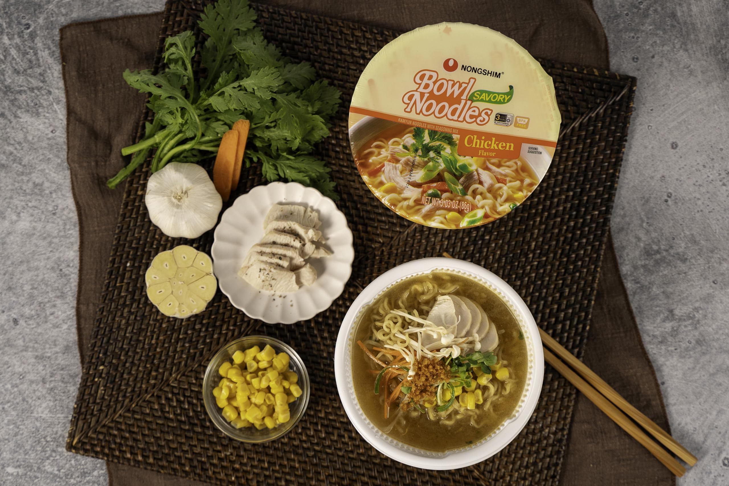 Nongshim 12-pack instant ramen for convenient meals.
