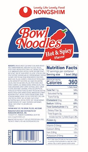 Nongshim gourmet ramen pack six on display, ideal pantry option