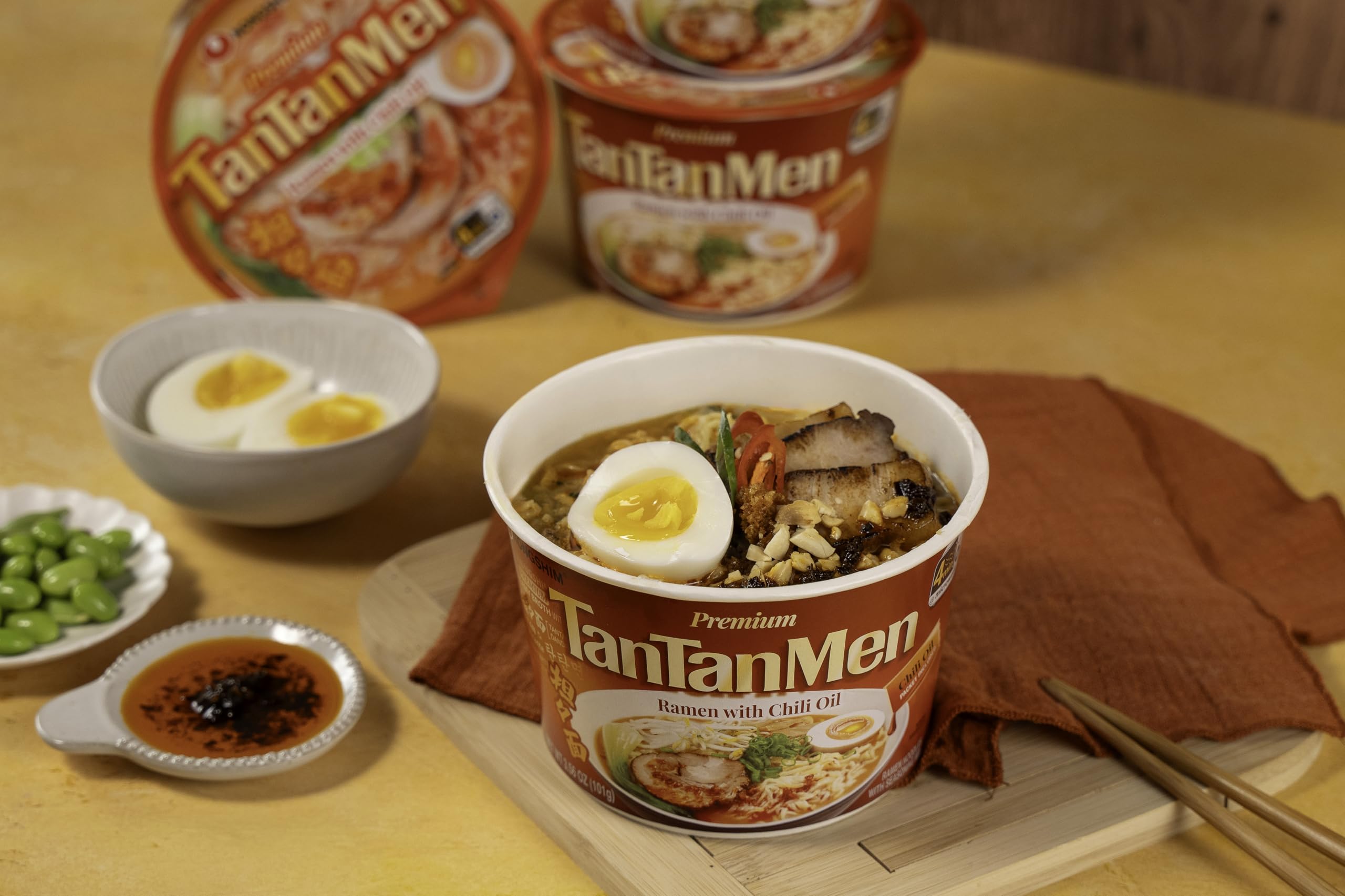 Nongshim Gourmet Tantanmen steaming bowl with aromatic broth