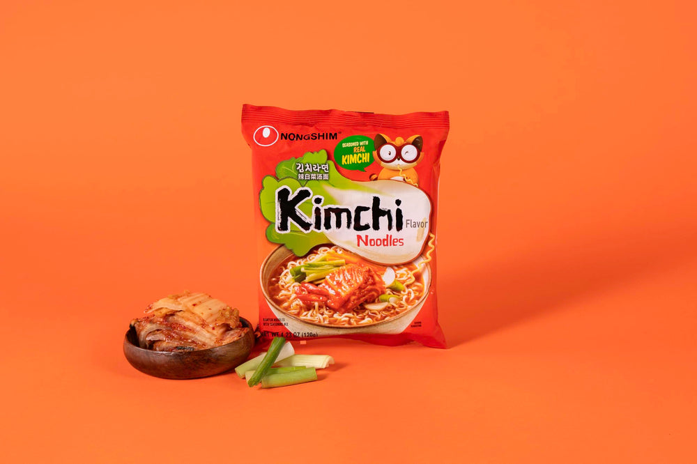 Nongshim kimchi broth with vibrant color invites flavorful, spicy-savory bites.
