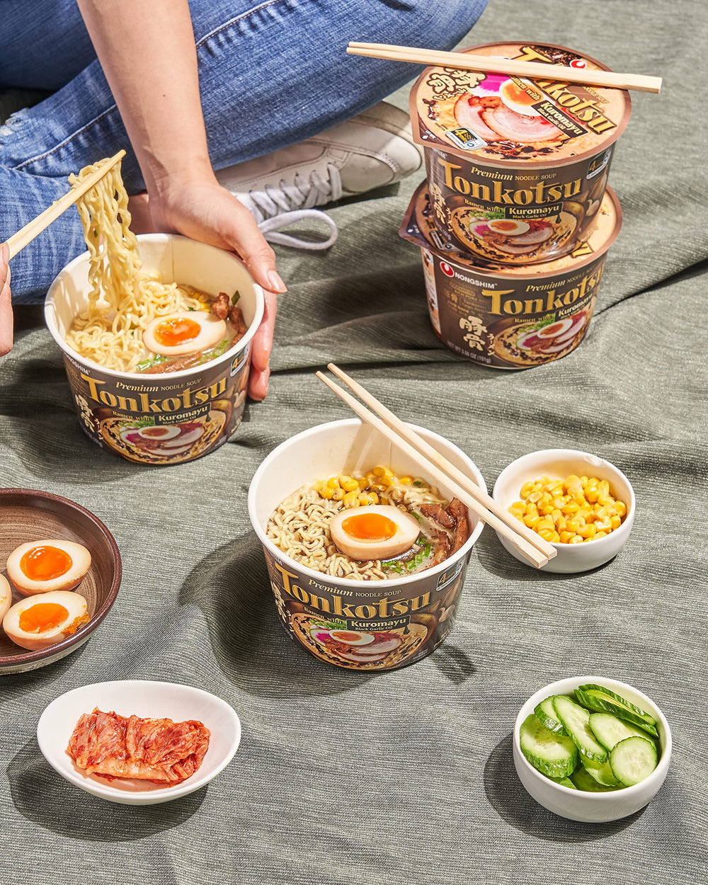 Nongshim BPA-free recyclable bowl for easy disposal after meal.