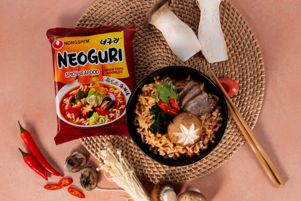 Nongshim Neoguri udon noodles ready for microwave preparation
