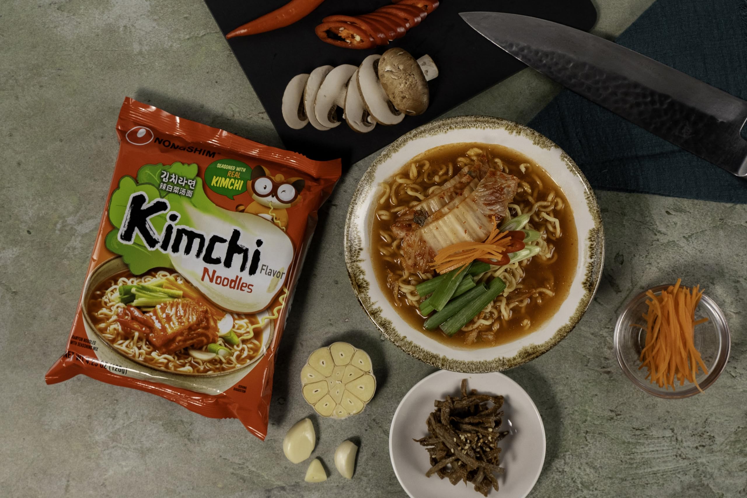 Nongshim pack of 16 servings stocked for easy pantry meals.
