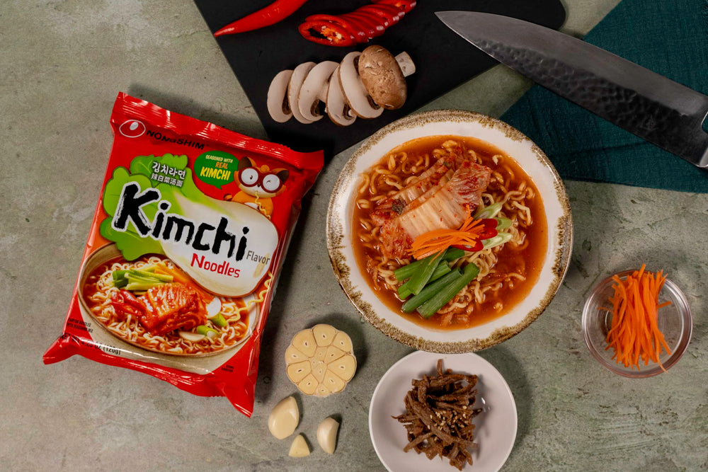 Nongshim pack of 16 servings stocked for easy pantry meals.