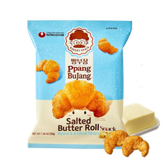 Nongshim Ppang Bujang salted butter roll snack, convenient pantry-pack option.