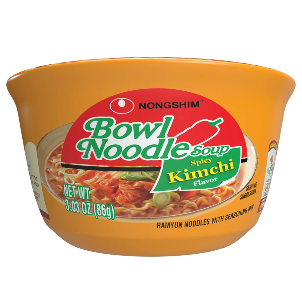 Nongshim ramen noodles bowl packaging highlighting quick, convenient meal option