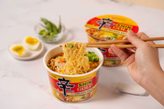 Nongshim Shin Gold ready-to-eat bowl showing bold flavors in minutes