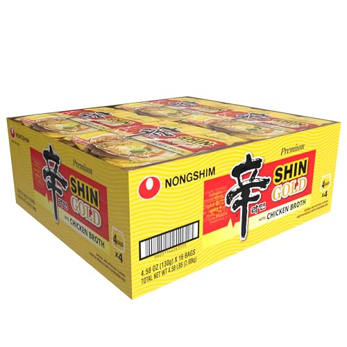 Nongshim Shin Gold vegetable-flakes add texture and color to ramen.