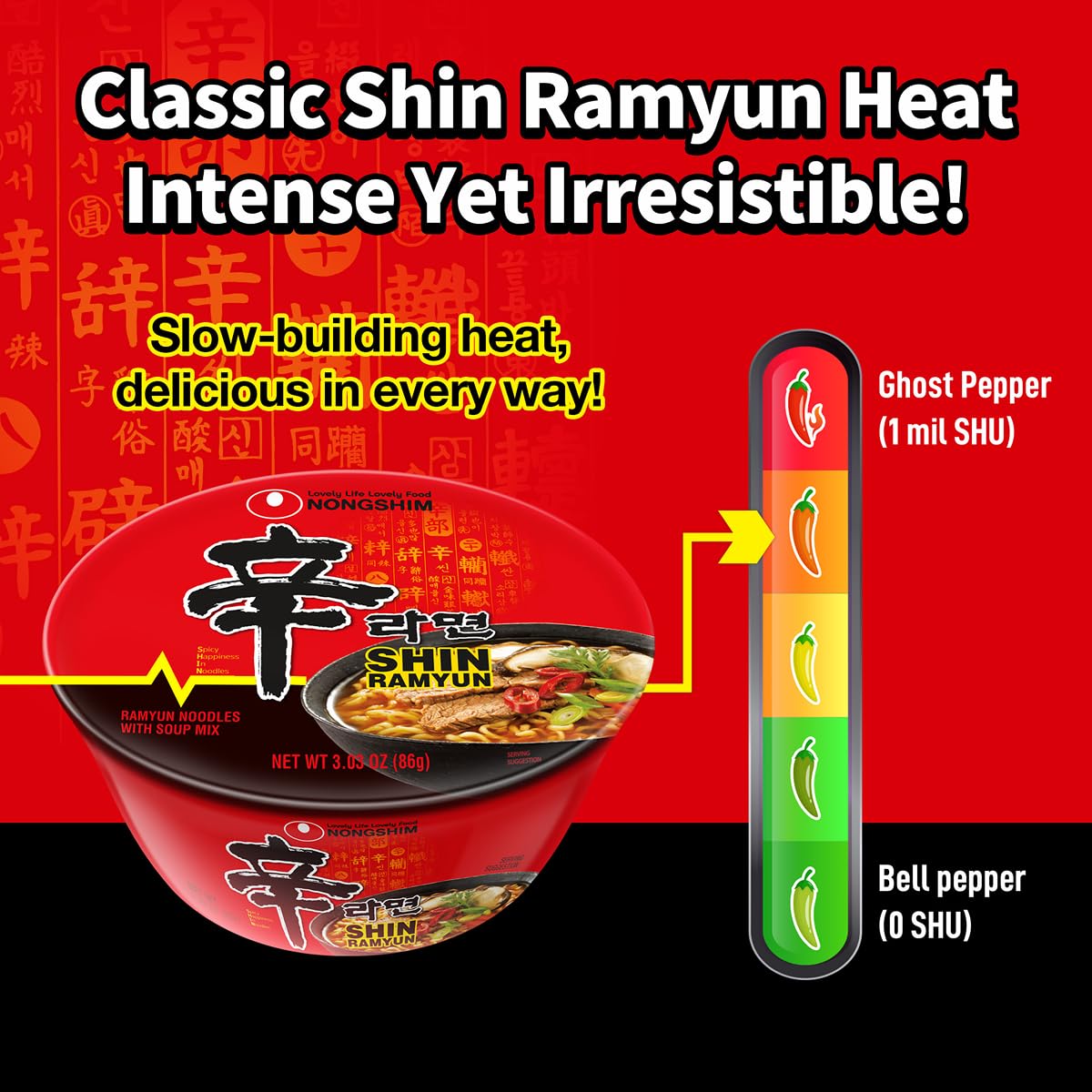 Nongshim Shin Ramyun Bowl 12-pack ideal for families