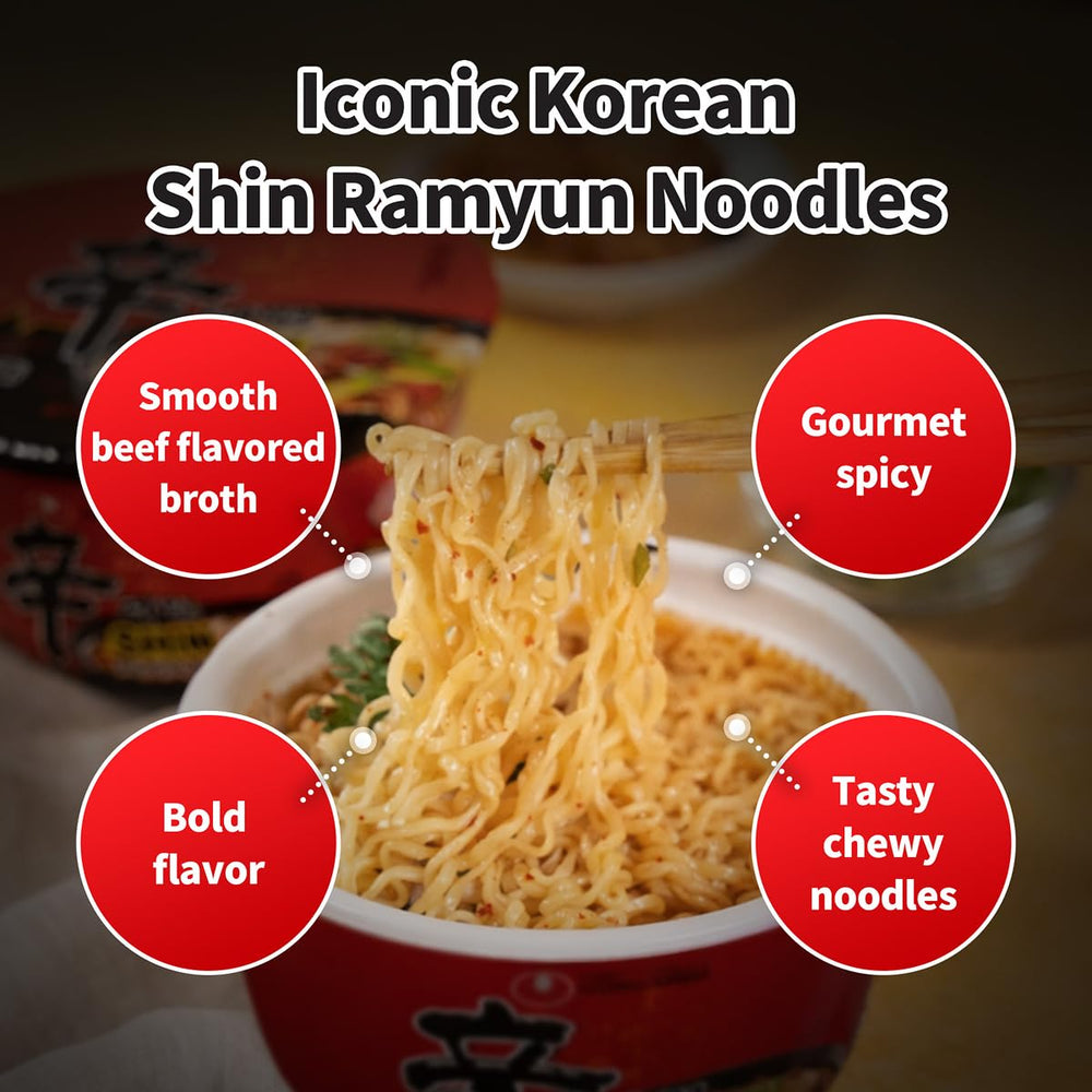 Nongshim Shin Ramyun Bowl toppings add texture and aroma