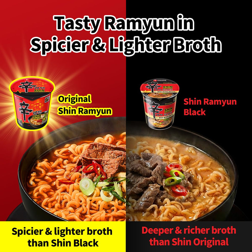 Nongshim Shin Ramyun Cup noodles with rich spice and texture