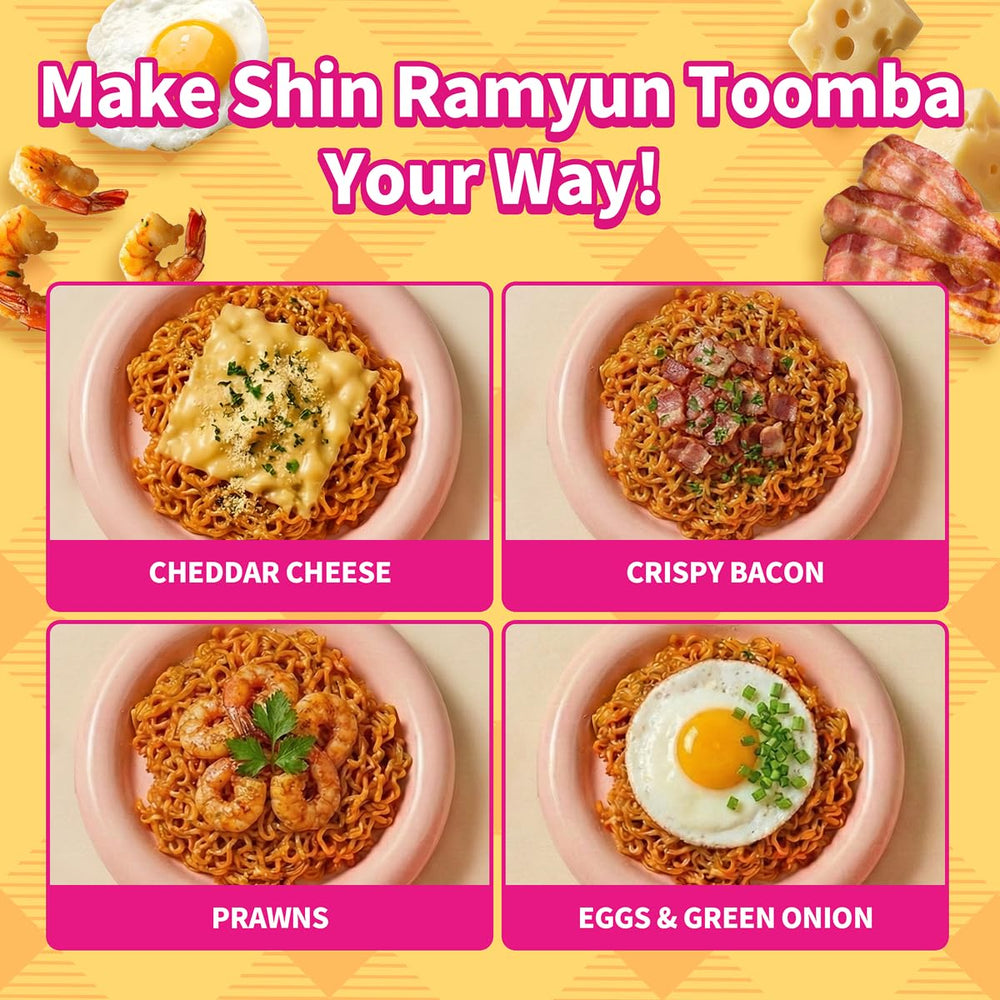 Nongshim Shin Toomba ramen features a creamy-sauce swirl for richness.