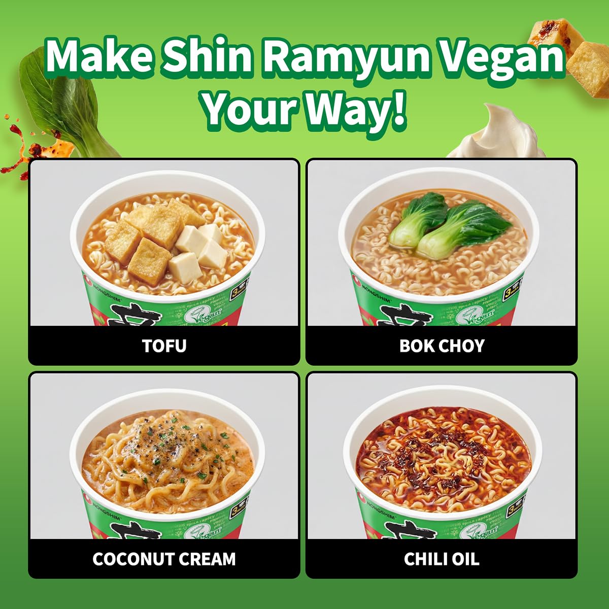 Desk-side or on-the-go enjoyment with Shin Ramyun Vegan Cup
