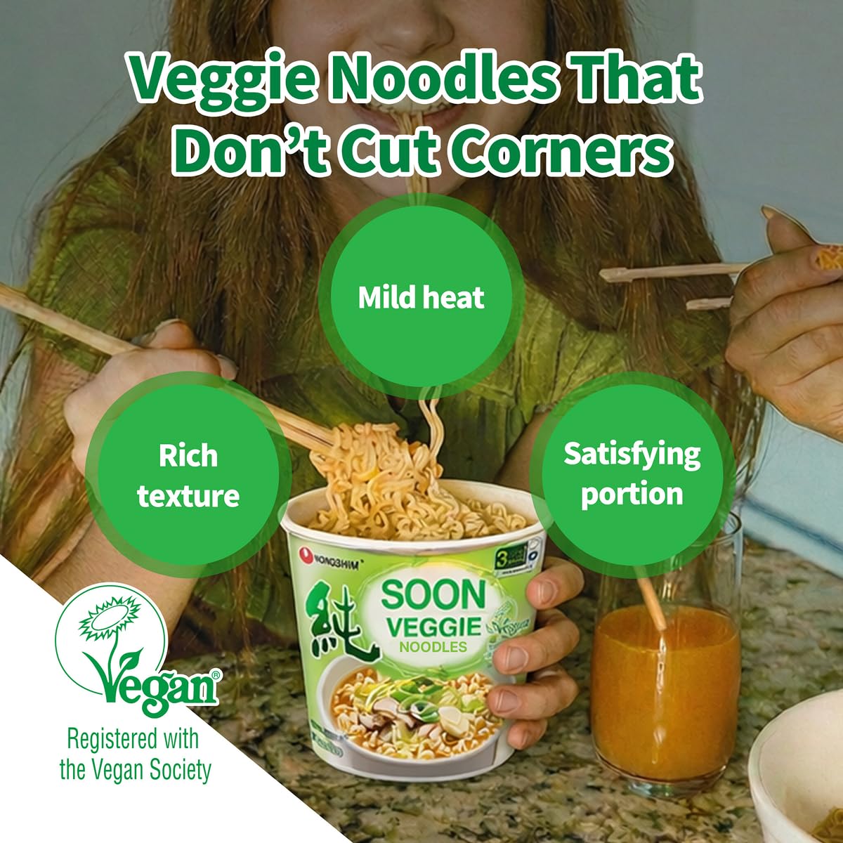 Nongshim Soon Cup Veggie microwave-ready for fast meals