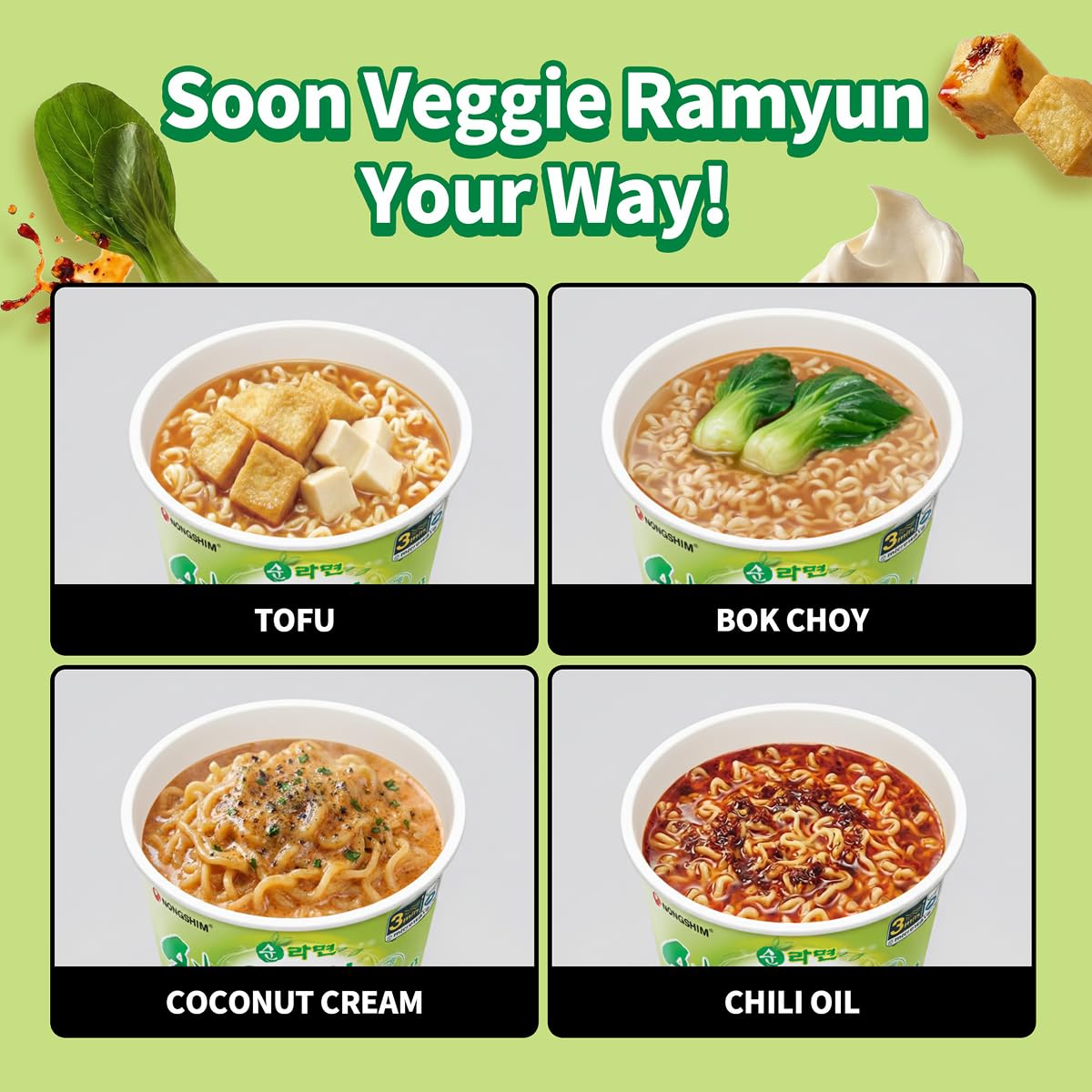 Nongshim Soon Cup Veggie ideal for quick office lunches