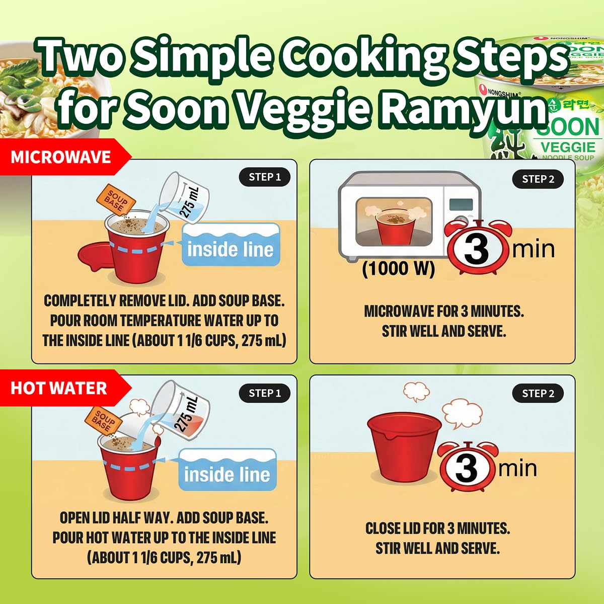 Nongshim Soon Cup Veggie ready in minutes for busy days