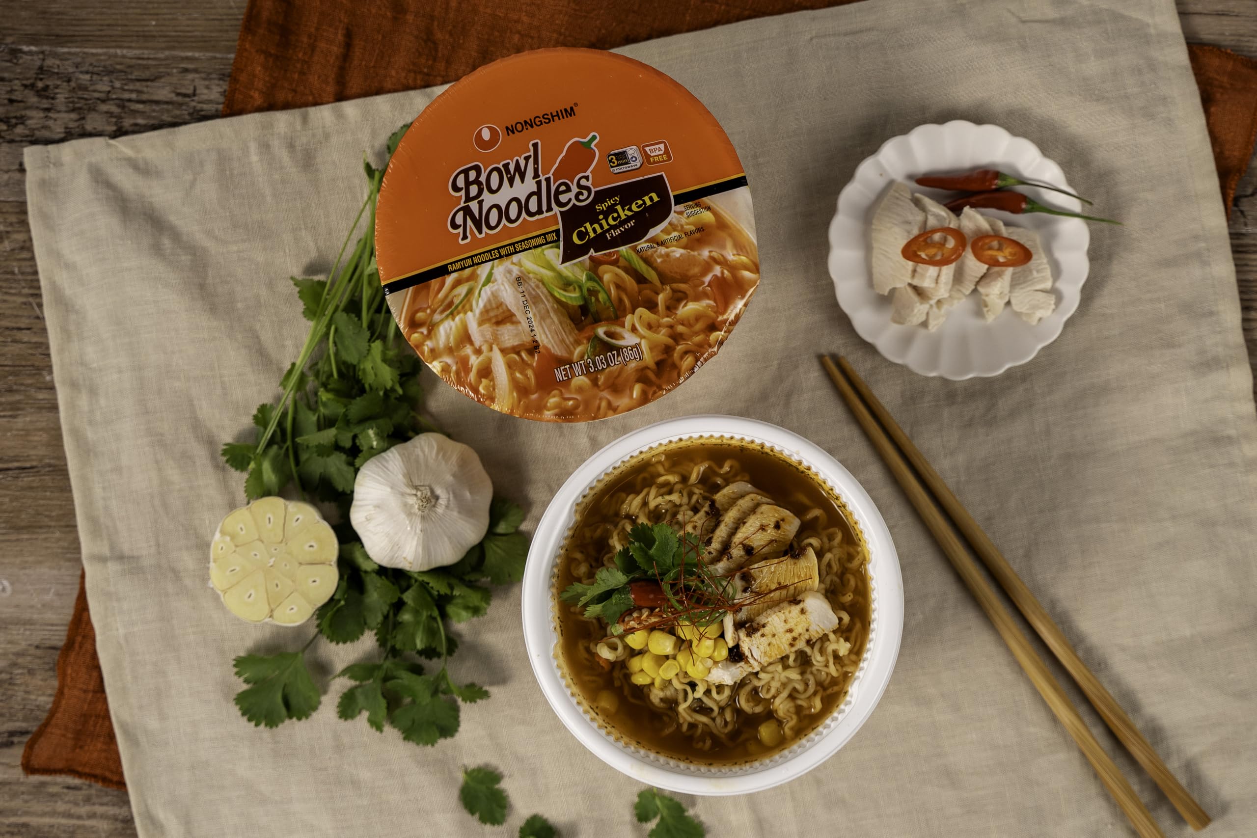 Nongshim Spicy Chicken Noodle Bowl bold chili kick for flavor seekers