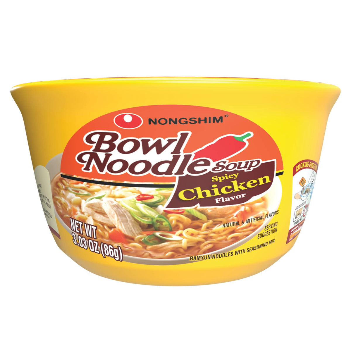 Nongshim Spicy Chicken Noodle Soup packaging for quick meal prep