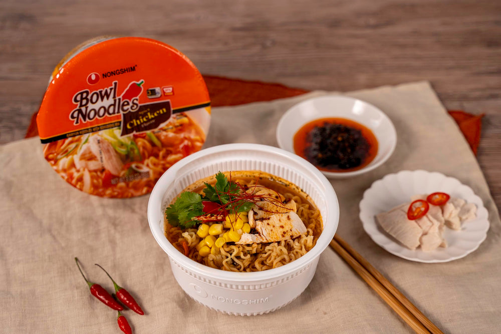 Nongshim microwave preparation steps for a fast meal