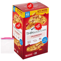 Noniis Cranberry Almond Crisps trio serving with calories per three crisps for a light snack