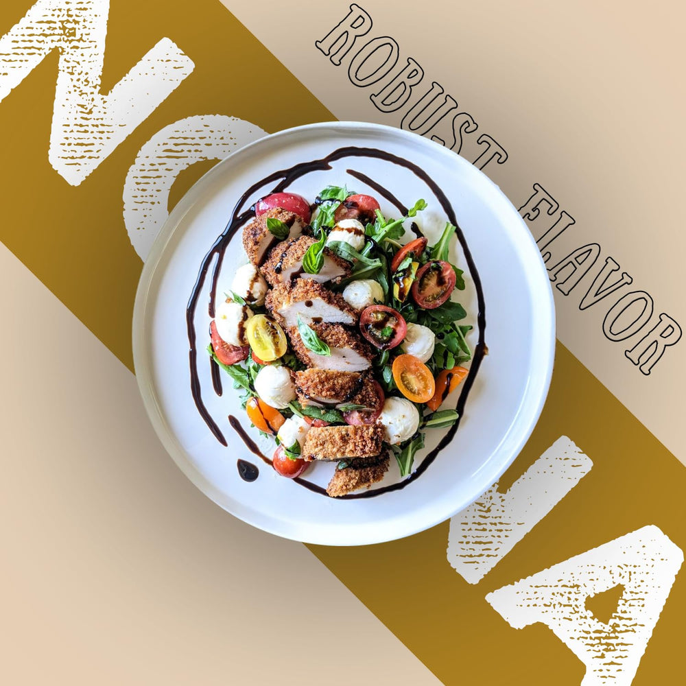 Glaze drizzle over grilled meat using Nonna Pia’s product.
